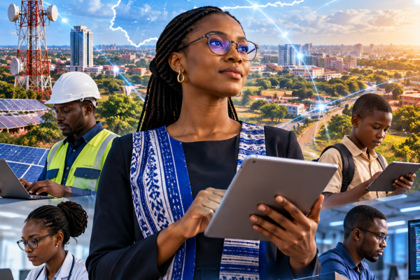 Connexion numérique africaine futuriste